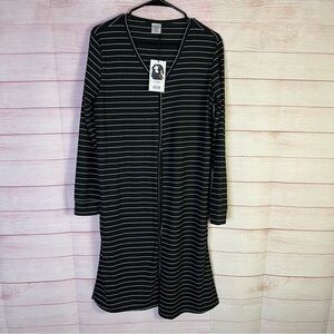 Allthreads NWT Black White Striped Long Sleeve Coastal Cardigan Size Medium